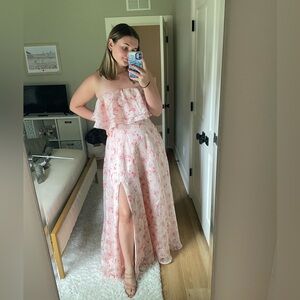 Lulus Pink Floral Maxi Dress